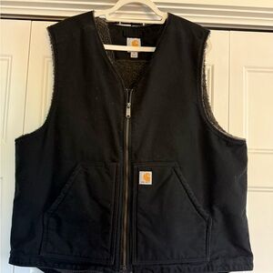 Carhartt Black Fleece-Lined Work Vest